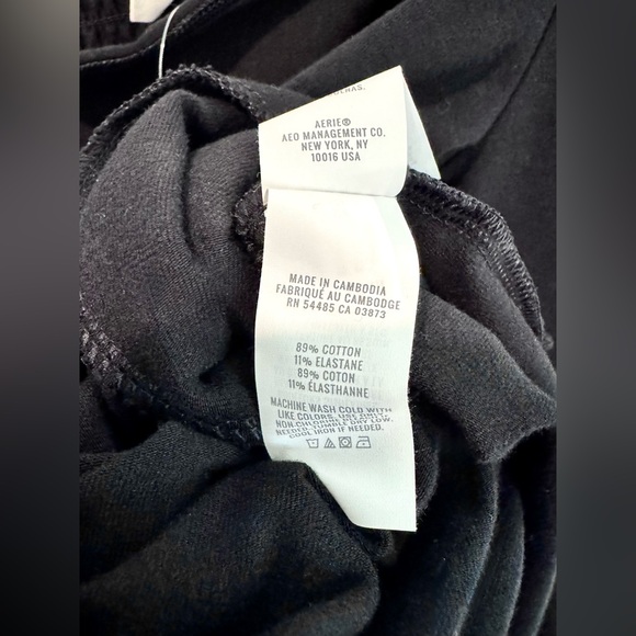 Aerie Knit NWT Fit & Flare Stretchy Black Mini Dress Womens Sz L Dress Pockets - Picture 9 of 15